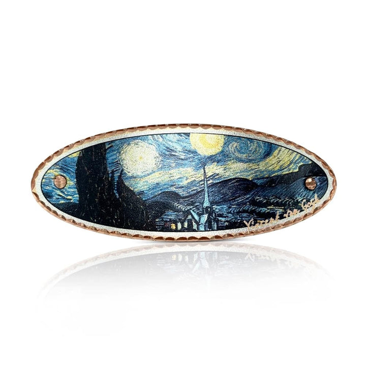 FAIRE - Copper Arts Fashion Jewelry Starry Night OUT OF STOCK Van Gogh Almond Blossom and Sunflower Copper Barrettes, Handmade in the USA