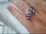 FAIRE - Copper Arts Fine Fashion Jewelry-Ring Sleeping Cat Sterling Silver Ring-Adorable for Cat Lovers!