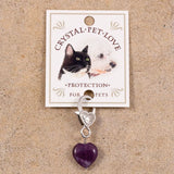 Faire-Crystal Pet Love Animals & Pet Supplies Healing Crystal Pet Charm Amethyst Pet Pendant- Protection