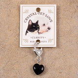Faire-Crystal Pet Love Pet ID Tags Black Obsidian Healing Pet Charm-Clarity Handmade