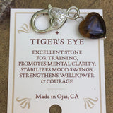 Faire-Crystal Pet Love pet pendant Tiger's Eye Crystal Heart Pet Charm Healing Crystals