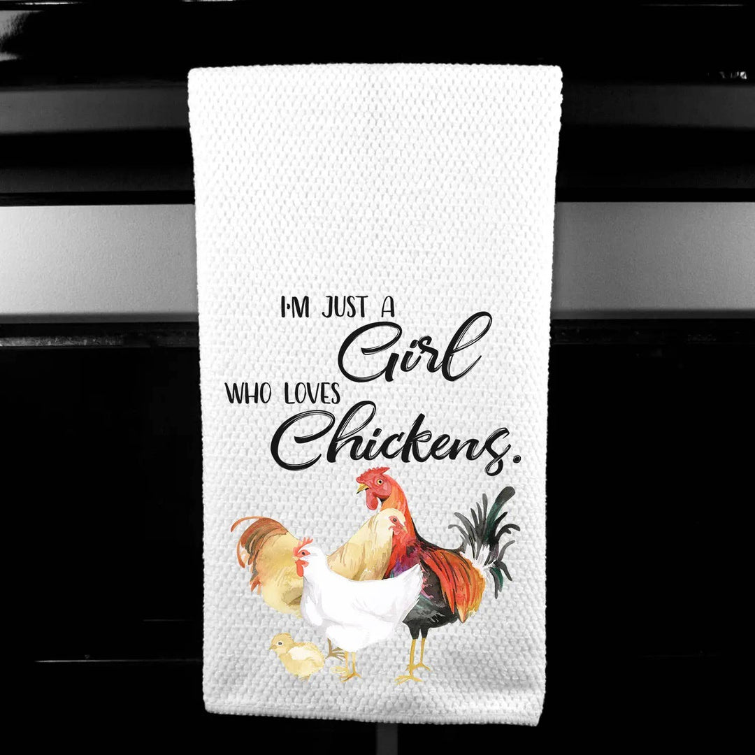 FAIRE - Dasha Alexander Decor I'm Just a Girl Who Loves Chickens Microfiber Towel by Dasha Alexander