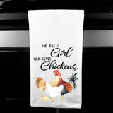 FAIRE - Dasha Alexander Decor I'm Just a Girl Who Loves Chickens Microfiber Towel by Dasha Alexander