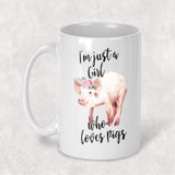 FAIRE - Dasha Alexander Mug I'm Just a Girl Who Loves Pigs Cute Coffee Mug for Pig Lovers!*