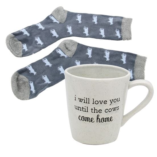 FAIRE - DEI Gifts Cows Come Home Sock and Mug Gift Set