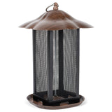 Cherry Woodgrain Heavy Duty Metal Bird Feeder 11 inch*