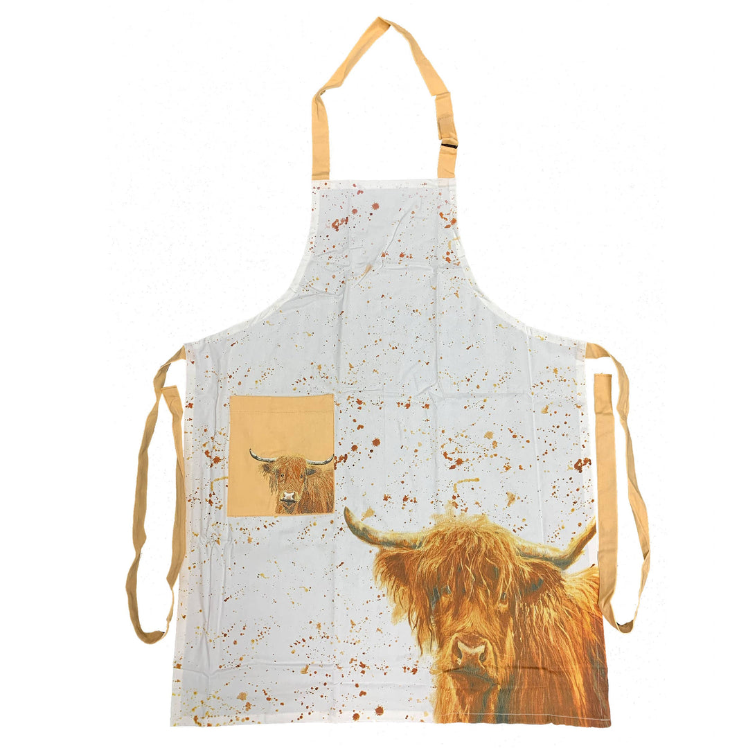 Faire: EastWest apron HIGHLAND COW ORGANIC COTTON APRON