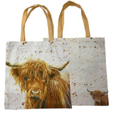 Faire: EastWest Shopping Totes HIGHLAND COW ORGANIC COTTON SHOPPING TOTE BAG