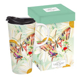 Faire: EastWest Travel Mug BUTTERFLY CERAMIC MUG in Gift Box