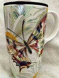 Faire: EastWest Travel Mug BUTTERFLY CERAMIC MUG in Gift Box