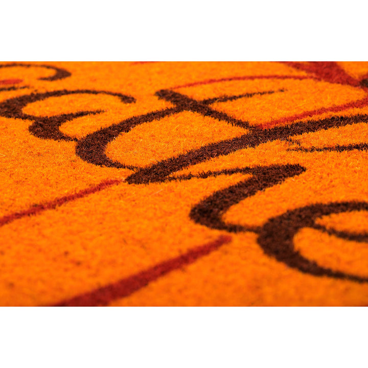 FAIRE - Entryways Doormats Decor Gather Bright Pumpkin Entry Way Coir Mat, Handmade Welcome Mat