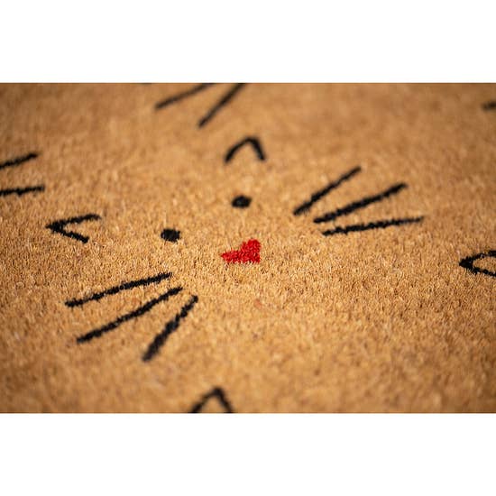 FAIRE - Entryways Doormats Decor Love Cats Coir Welcome Mat Handmade Cute Kitty Faces Welcome You Home!