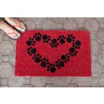 FAIRE - Entryways Doormats Decor Paw Print Heart Handwoven Coconut Fiber Doormat