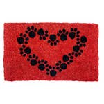 FAIRE - Entryways Doormats Decor Paw Print Heart Handwoven Coconut Fiber Doormat
