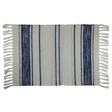 FAIRE - Entryways Doormats Doormats 2'X3' Milos Recycled Plastic Bottle Blue and White Outdoor / Indoor Rugs *