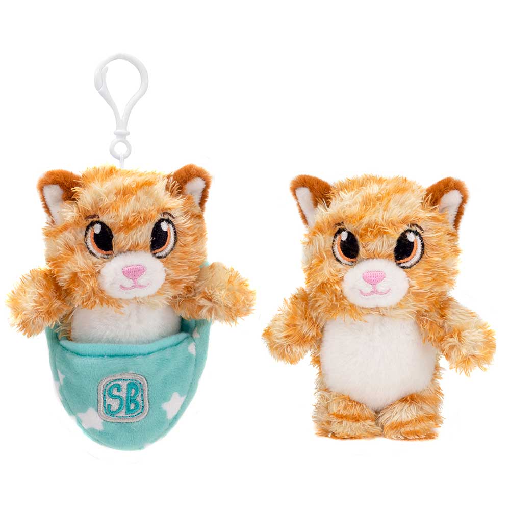 FAIRE: Fiesta Toys Keychains SWADDLE BABIES Cat Keyclip - 4.5IN CAT KEYCLIP