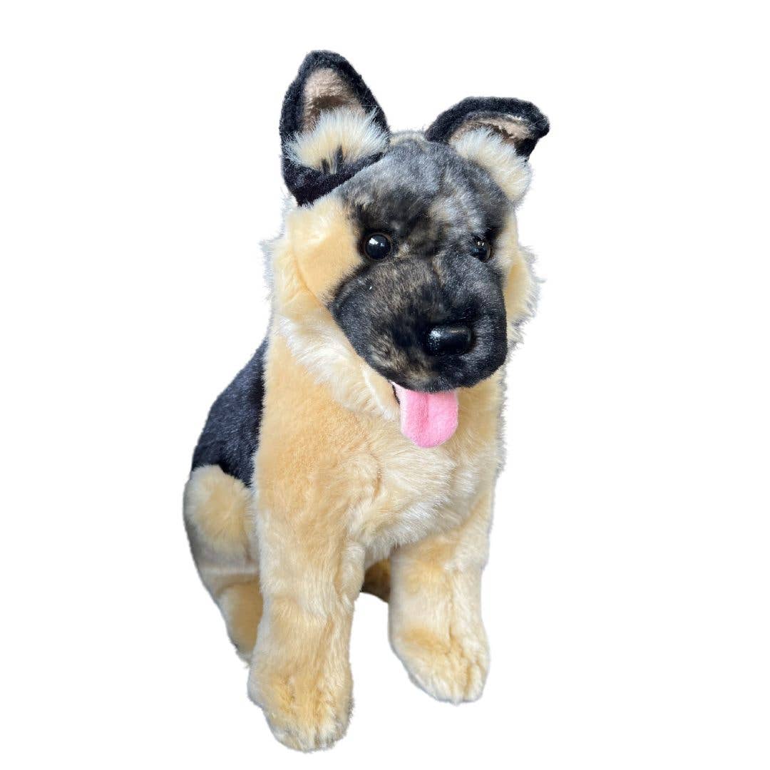 FAIRE: FurTastic Friends by Bocchetta Plush Toys German Shepherd Sitting with Black Face Small 24cm/9.5"