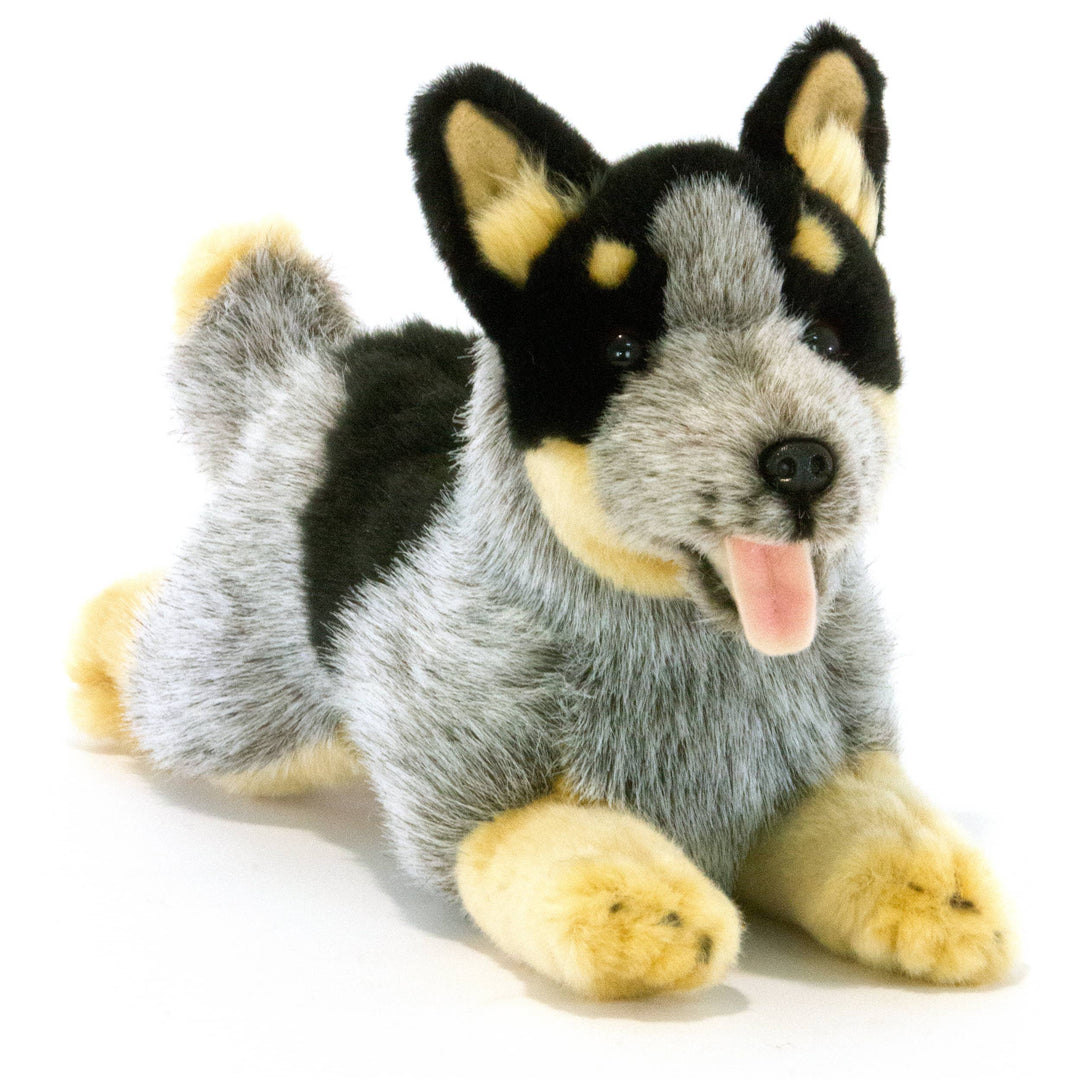 FAIRE: FurTastic Friends by Bocchetta Plush Toys Stuffed Animals Australian Cattle Dog, Blue or Black Heeler - 28cm