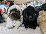 FAIRE: FurTastic Friends by Bocchetta Plush Toys Stuffed Animals Black or Fawn Floppy Pug Puppies Eco-friendly