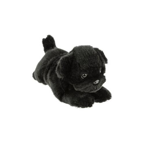 FAIRE: FurTastic Friends by Bocchetta Plush Toys Stuffed Animals Black Puddles Black or Fawn Floppy Pug Puppies Eco-friendly