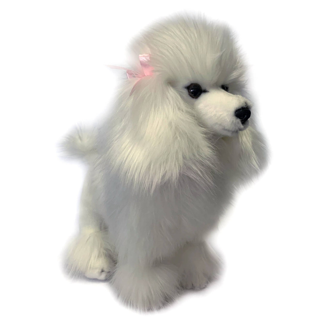 FAIRE: FurTastic Friends by Bocchetta Plush Toys Stuffed Animals White Show Poodle Plush Stuffed Puppy Dog 28cm Standing Lifelike Handmade