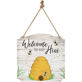 FAIRE - Gift & Garden by Carson Metal Display Welcome To Our Hive Metal Hanging Sign Made in the USA