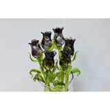 FAIRE - Glass by Inezz Decor Black Roses Handblown Glass Rose Buds