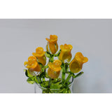 FAIRE - Glass by Inezz Decor Yellow Roses Handblown Glass Rose Buds