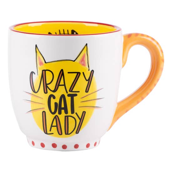 FAIRE - Glory Haus Mug Crazy Cat Lady Brightly Colored Pet Lover's Hand Made Coffee Mugs