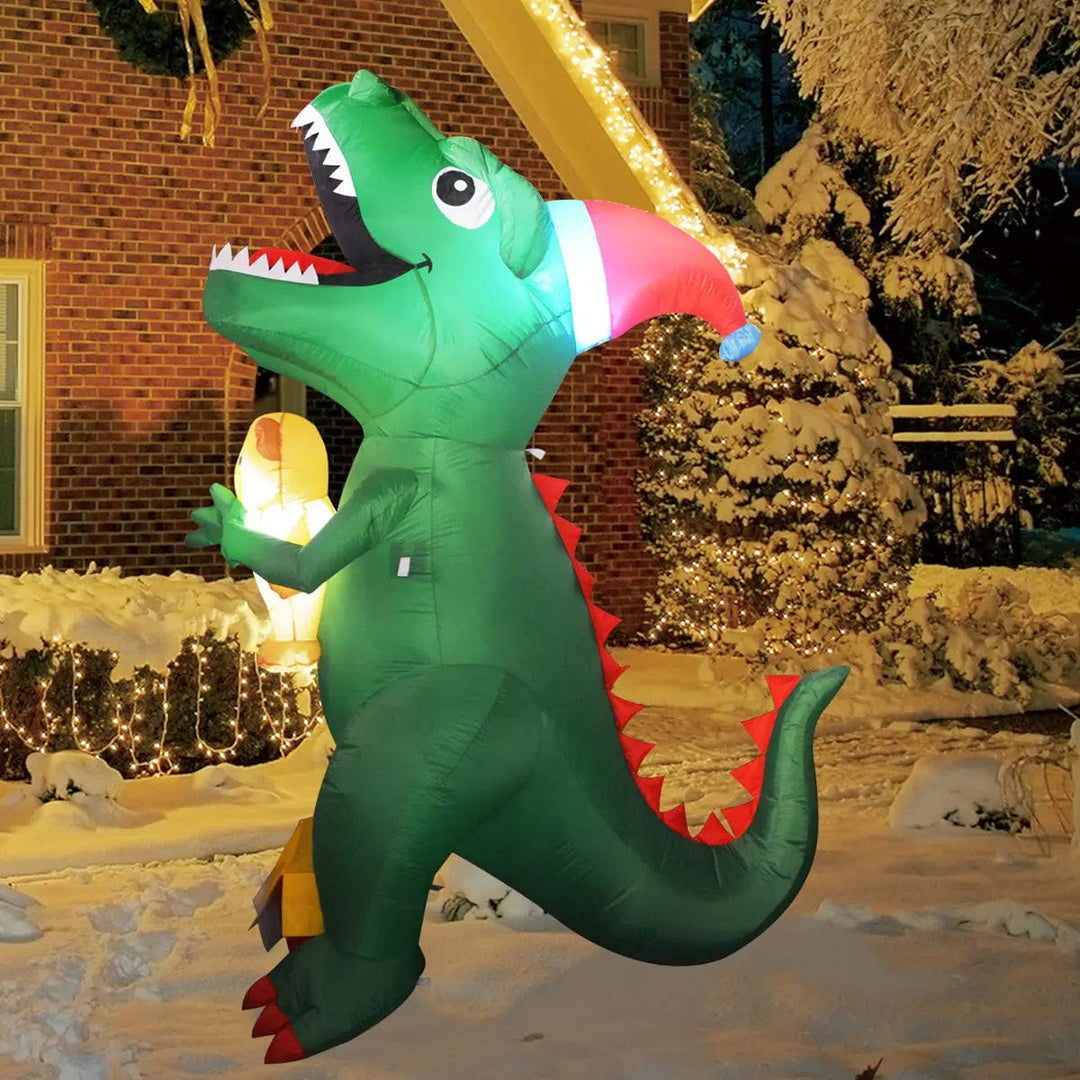 Faire: GOOSH INC Inflatable Yard Decoration Inflatable Dinosaur 7 ft LED Christmas Yard Decoration