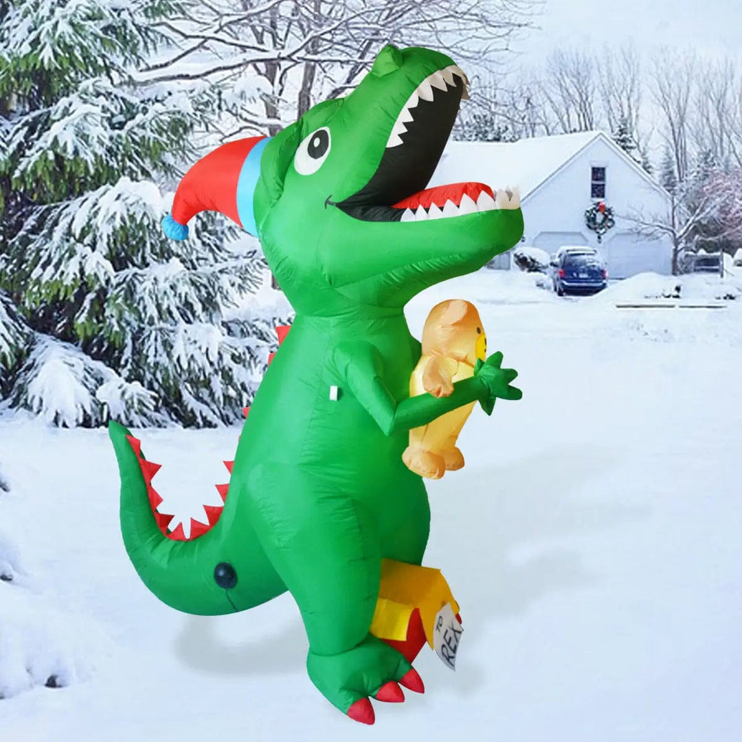 Faire: GOOSH INC Inflatable Yard Decoration Inflatable Dinosaur 7 ft LED Christmas Yard Decoration