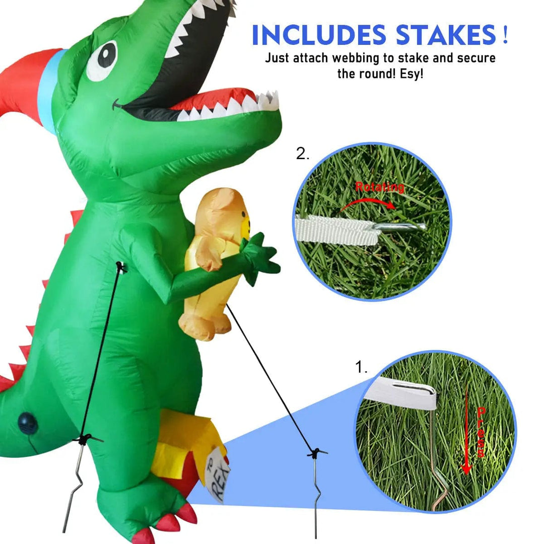 Faire: GOOSH INC Inflatable Yard Decoration Inflatable Dinosaur 7 ft LED Christmas Yard Decoration