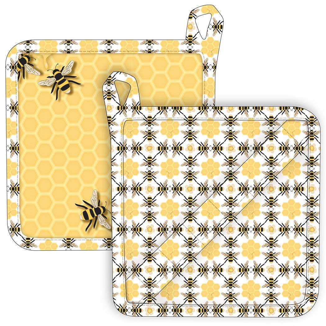 FAIRE - Great Finds Kitchen Honey Bee & Honey Comb Pot Holder - Kitchen Fun! Bee Favorites