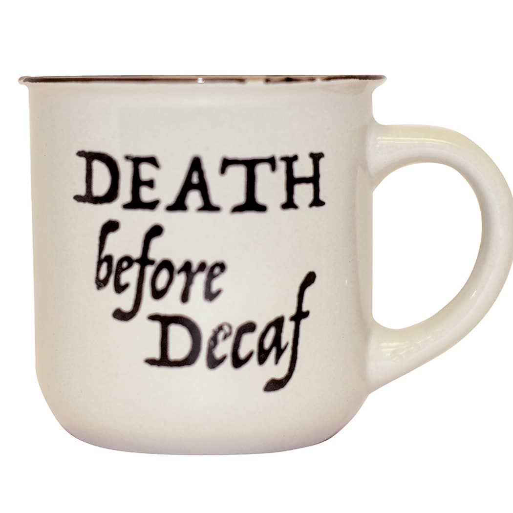 FAIRE - Great Finds Mugs Death Before Decaf Funny Coffee Lover's Mug *