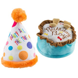 FAIRE - Haute Diggity Dog Dog Toy Boy Doggy Birthday Girl or Boy Party Bundle Plush Toys Party Hat & Cake