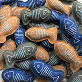 Blue and Gold Fish Catnip Toys (set of 3) for Kitty Cats Made in the USA