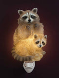 Faire-Ibis and Orchid Design Night Light Raccoons Mom & Baby Night Light- Handpainted Realistic