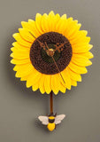 Faire-Ibis and Orchid Design sunflower bee clock 3 d Sunflower & Bee Pendulum Clock