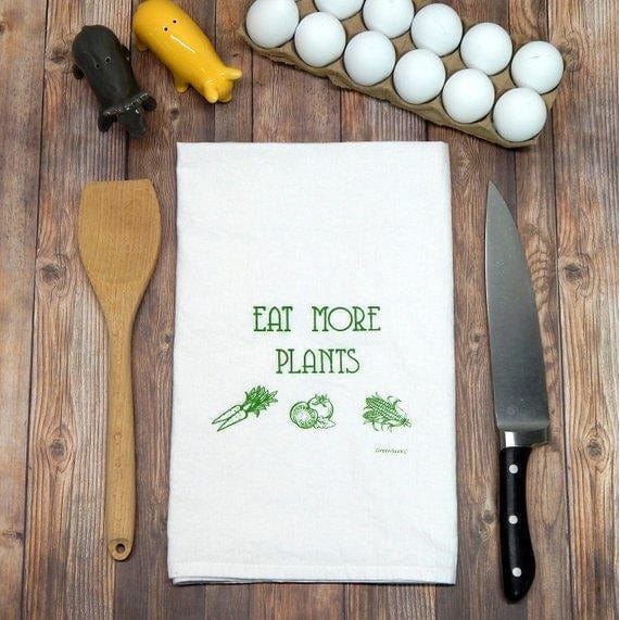 FAIRE Kitchen Eat Plants Tea Towels, Made in the USA Kitchen Towels: Fun with Wine and more!