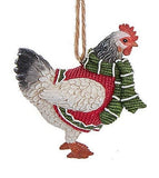 FAIRE - Kurt S. Adler animal ornament Hen FARM ANIMALS W/SWEATER and SCARF Ornaments Pig,Cow, Chicken Kurt Adler