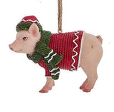 FAIRE - Kurt S. Adler animal ornament Pig FARM ANIMALS W/SWEATER and SCARF Ornaments Pig,Cow, Chicken Kurt Adler