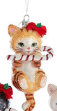 FAIRE - Kurt S. Adler cat ornament Orange Cats with Candy Canes Noble Gems Ornaments