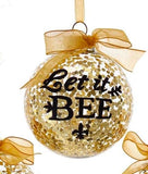 FAIRE - Kurt S. Adler Holiday Ornaments Let it Bee Sparkling Gold Bee Ornaments:  GLASS GOLD BALL