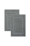 Faire-La Hammam Bath Mats & Rugs Gray Turkish Luxury Bath Mat 900 GSM Set of 2, 20x34 Inches