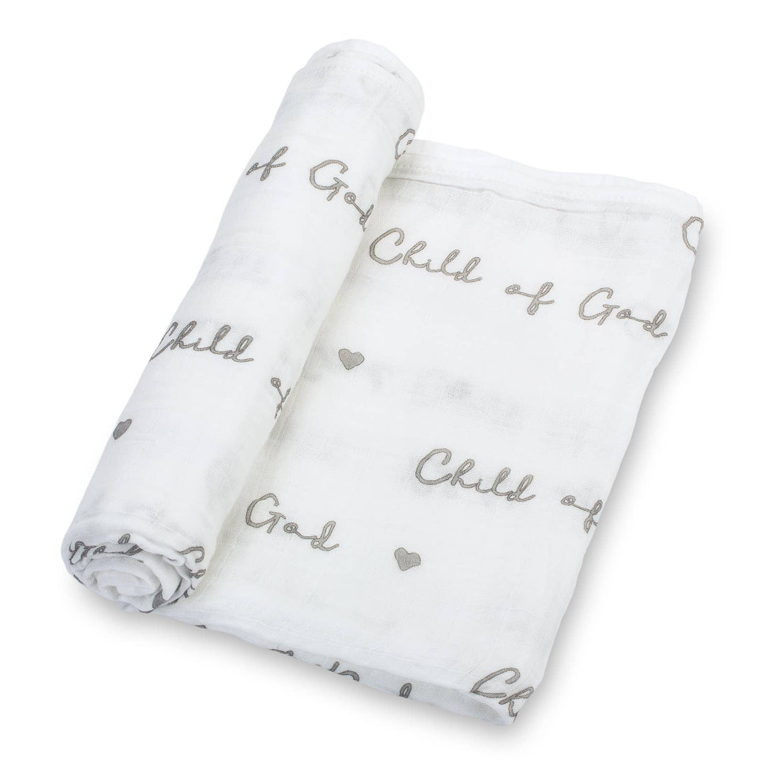 Faire-LollyBanks swaddle blanket christian Child of God Baby Swaddle Blanket by Lolly Banks