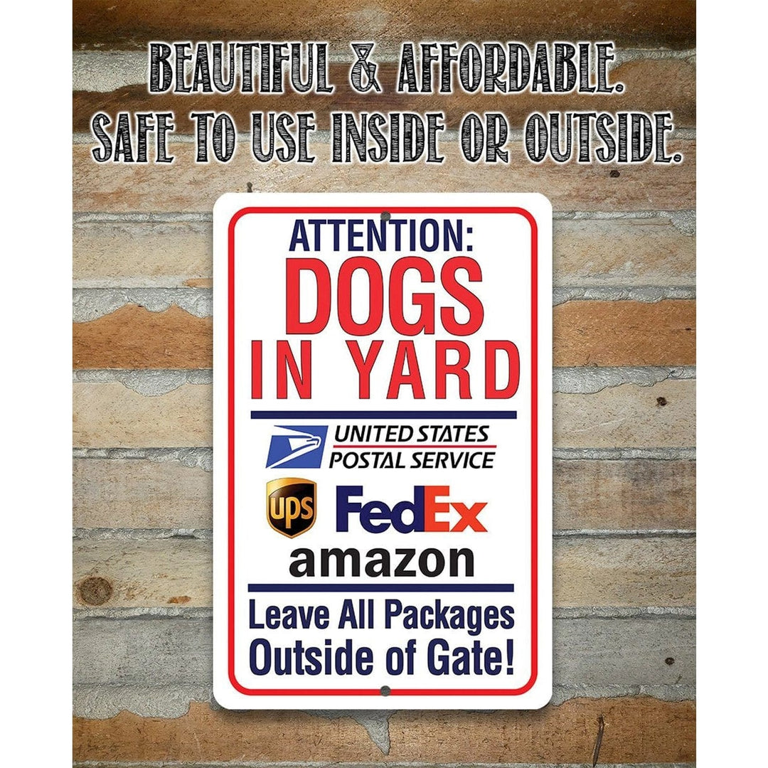 Faire-Lone Star Art Novelty Signs 12x18 Dogs in Yard Sign for Pet Owners -Made in the USA Metal Sign