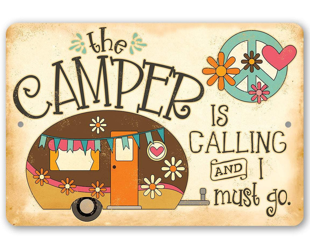 Faire-Lone Star Art Novelty Signs 8 x 12 The Camper is Calling - Metal Sign Made in the USA