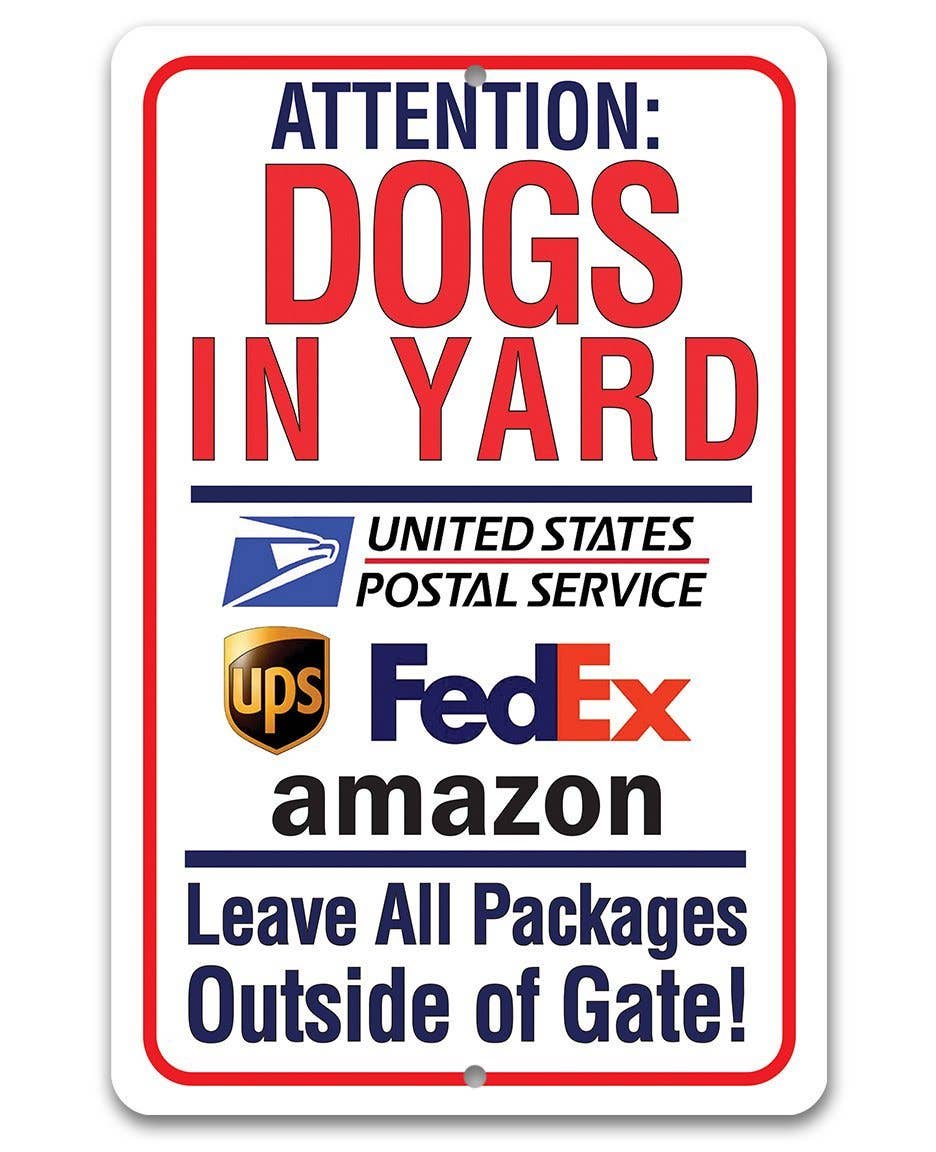 Faire-Lone Star Art Novelty Signs 8x12 Dogs in Yard Sign for Pet Owners -Made in the USA Metal Sign