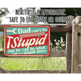 Faire-Lone Star Art Novelty Signs Dad Can't Fix Stupid - Metal Sign