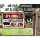 Faire-Lone Star Art Novelty Signs Property Protected By Mini Pig - Made in the USA Metal Sign